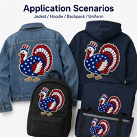Patchs thermocollants personnalisés OEM en feutre non tissé, brodés de fleurs et d'alphabet à sequins, grands, de créateur, pour vestes, badges et logos