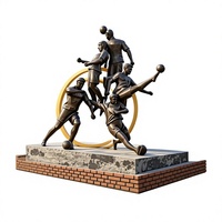 Sculpture de figures sportives en bronze coulé, statue d'athlètes multi-personnes faite à la main, 5 mm, 3D, décoration extérieure pour stade, école, parc, place publique