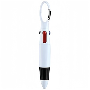 Custom Logo 4-in-1 Multi-color Shuttle Pen With Carabiner Clip <b>Creative</b> Promotional <b>Gift</b> Pen for Trade Show Giveaway Bulk Sale - Product Image 4