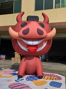 Надувная рекламная фигура QIQU в виде красного бараньигона высотой 4 м с вентилятором для вечеринок и промоакций в торговых центрах - Product Image 2