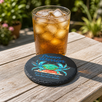 Sous-verre en céramique noire cuite à haute température, imprimé en 3D, bord effet pierre, logo personnalisé, cadeau publicitaire promotionnel, dessous de tasse
