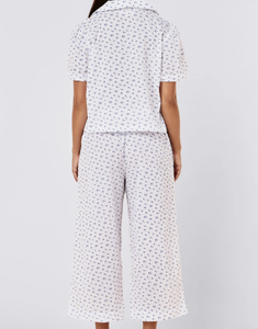 Conjunto de Dos Piezas de Ropa para Mujer, Ropa de Estar por Casa, Pijamas Estampados para Vacaciones, Ropa de Dormir para Mujer, Conjuntos de Pijamas Cortos de Algodón con Estampado Floral de Puntos Suizos - Product Image 4