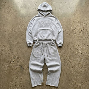 Conjunto Deportivo Vintage Azul Marino <span class=keywords><strong>para</strong></span> <span class=keywords><strong>Hombre</strong></span> - Sudadera <span class=keywords><strong>con</strong></span> Capucha y Cierre Completo y Pantalones Deportivos <span class=keywords><strong>con</strong></span> Ribete en Contraste y Logotipo Bordado - Product Image 3