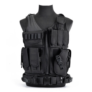 900D Oxford Camouflage Multi-Pocket Outdoor Tool <b>Storage</b> Vest Physiological Curve Back Zipper & Hasp Unisex Work Waistcoat - Product Image 3