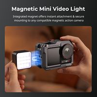 Mini lampe vidéo LED magnétique avec USB Type-C pour caméras d'action, température de couleur 3000K-6000K, luminosité à 2 niveaux