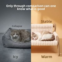 Griffoir et Nid pour Chat en Bois et Mousse, Durable, Anti-écaillage, Rafraîchissant pour l'Été, Lit pour Animaux de Compagnie Compatible Canapé