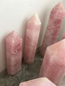 Naturale di Cristallo di Guarigione della Pietra Semi Preziosa Grande Quarzo Rosa Punti Bacchette Torre Per La Decorazione Domestica - Product Image 5
