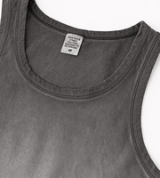 Sin mangas YKH 315GSM Alta calidad Peso pesado Lavado ácido Tela de algodón de gran tamaño Logotipo personalizado Venta al por mayor Camisa sin mangas para hombres