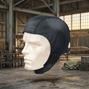 Sombrero de aviador de cuero, gorra de COLOR negro - Product Image 2