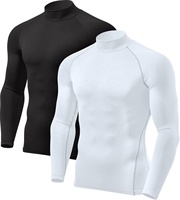 Chemises de Compression thermique à manches longues pour hommes, col roulé, personnalisé, Sports d'hiver, course à pied, cyclisme, couche de Base