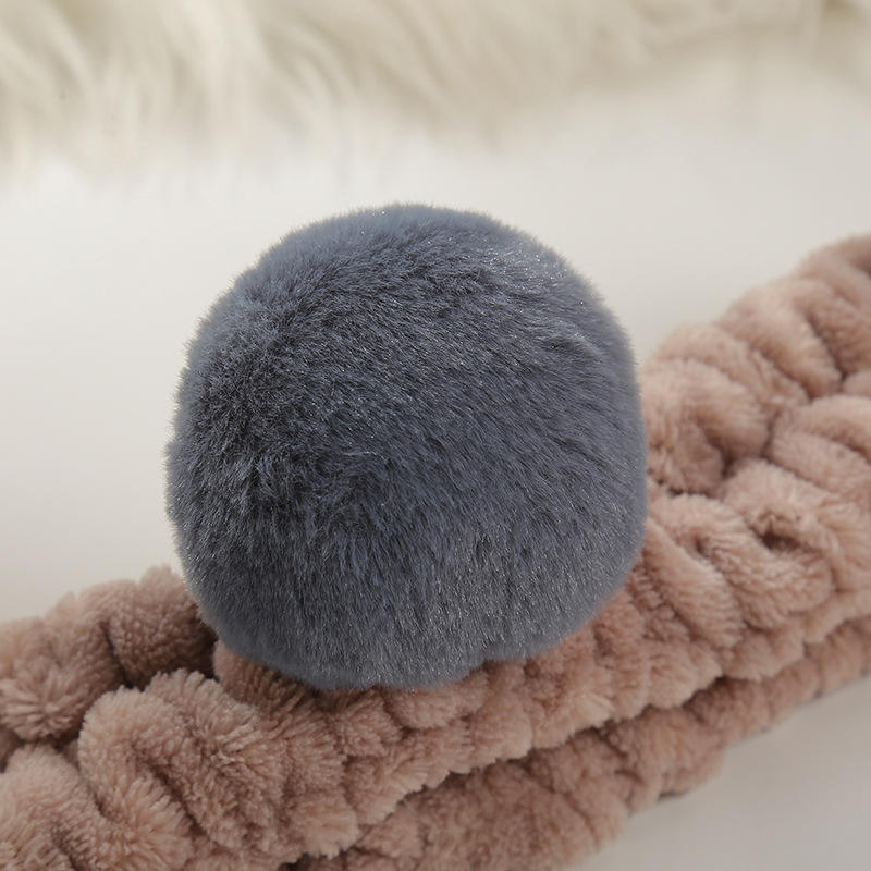 Wholesale Women's Sweet Plush Panda Ear Headbands Cute Animal Inspired Coral Fleece Makeup Shower Facial Headwrap One Size Fits