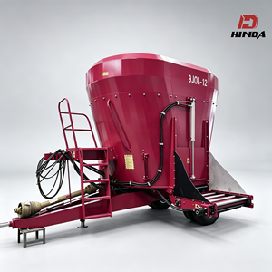 Nouveau mélangeur vertical TMR Hinda de 12 m³ pour l'élevage de moutons/bovins, remorque à ensilage, entraînement par prise de force, haute productivité - Product Image 3