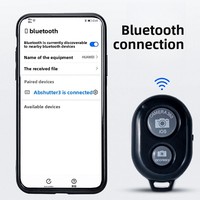 Télécommande à double bouton pour perche à selfie, compatible Android et smartphone, avec boîtier en plastique ABS