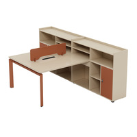 Escritorio de Oficina Ejecutivo Modular Moderno Personalizable para 2, 4 o 6 Personas, Mesa de Computadora Expandible con Gabinete de Almacenamiento Lateral Grande