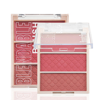 Palette de fard à joues et de poudre de contour pour le visage, fini mat naturel, résistant à l'eau, longue tenue, 3 couleurs, vente chaude
