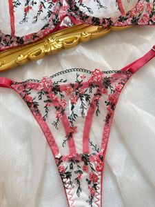 Soutien-gorge sexy pour femmes, broderie florale, lingerie, dentelle, fée, sous-vêtements sans couture, string, <span class=keywords><strong>transparent</strong></span>, soutien-gorge exotique, 1538 - Product Image 6