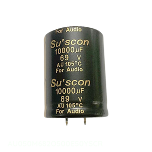 Condensador de Aluminio Original AU050M682O500E50YSCR 6800 uF 20% 50V SNAP TH de Montaje a Través de Orificio - Product Image 1