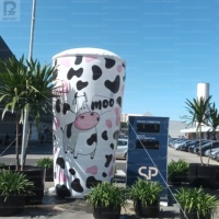 Gobelet géant gonflable LED pour milkshake avec paille, modèle publicitaire décoratif pour smoothies, desserts, boissons et aliments, idéal pour la vente au détail/les magasins