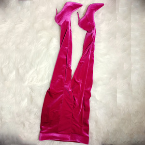 J & H <span class=keywords><strong>Stivali</strong></span> lunghi con tacco alto Sexy da donna con gamba spessa per donna <span class=keywords><strong>a</strong></span> punta con pantaloni alti e <span class=keywords><strong>elasticizzati</strong></span> - Product Image 6