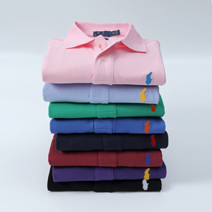 Camisas Polo Bordadas Casuales de Manga Larga para Hombre, de Algodón, al por Mayor - Product Image 1