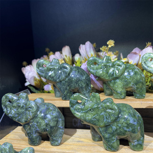 Bulk Atacado Serpentina Animais Escultura Artesanato De Cristal Natural Cura Quartzo Elefante para Decoração - Product Image 1