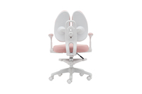 Chaise d'étude pour enfants blanche pliable en plastique avec protection dorsale double, base pivotante et accoudoirs relevables pour l'apprentissage à domicile