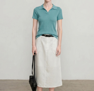 Armadio Capsula di Lusso Silenzioso, Outfit Minimalista Preppy, Maglione Polo <span class=keywords><strong>a</strong></span> Righe <span class=keywords><strong>a</strong></span> <span class=keywords><strong>Maniche</strong></span> <span class=keywords><strong>Corte</strong></span> - Product Image 6