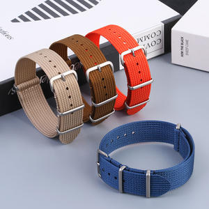 調整可能18mm 20mm 22mm織りナイロン時計ストラップ高級ファッショナブルな通気性生地時計バンド対応スチールバックル - Product Image 1