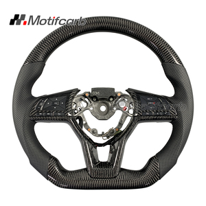 Volant personnalisé en fibre de carbone véritable avec poignées perforées noires pour Nissan Dark Sky Navara Altima Juke Kicks Qashqai - Product Image 1