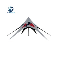 Tente étoile imperméable / Auvent araignée - Grand auvent extérieur en PVC avec logo personnalisé pour le camping, les fêtes et les événements (cadre en aluminium)