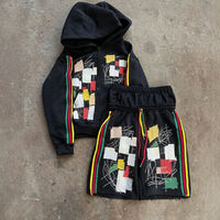 Ensemble de survêtement thermique à capuche personnalisé pour homme, 100 % coton épais, coupe oversize, vêtements de sport d'hiver, streetwear délavé