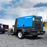 Compresor de Aire Portátil Remolcable con Motor Diésel Kubota de 185 CFM, Certificado por la EPA, para Minería y Construcción