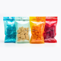 Sacs d'emballage personnalisés à faible MOQ pour barres chocolatées, biscuits, noix énergétiques, avec fenêtre transparente, en feuille de Mylar thermoscellable