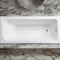 Baignoire adulte blanche écologique portative de surface solide acrylique autoportante avec des accoudoirs pour le trempage d'intérieur