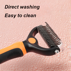 Vente en gros râteau à brosse de toilettage double face <span class=keywords><strong>extra</strong></span> <span class=keywords><strong>large</strong></span> pour animaux de compagnie, bleu - Product Image 3