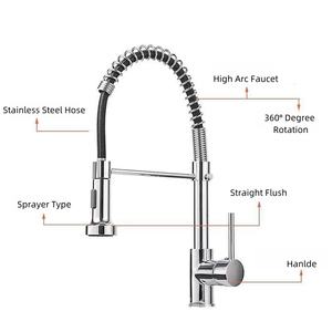 Vente en gros Robinet d'évier de cuisine commercial moderne Robinet à ressort à tirette flexible en laiton Robinet de cuisine <span class=keywords><strong>gourmet</strong></span> torneira <span class=keywords><strong>gourmet</strong></span> - Product Image 3