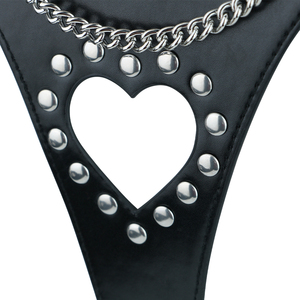 Jaula de Castidad Masculina de Cuero para BDSM, Bondage, Sumisión, <span class=keywords><strong>Sexo</strong></span>, con Bloqueo para Pene, para Hombres Gay - Product Image 2