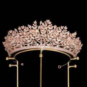 <span class=keywords><strong>Couronne</strong></span> de mariée en <span class=keywords><strong>diamant</strong></span> de style romantique coréen LUOXIN, diadème en zircon de haute qualité pour mariage - Product Image 3
