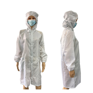 Camice Antistatico ESD Bianco <span class=keywords><strong>con</strong></span> <span class=keywords><strong>Cappuccio</strong></span>, Abbigliamento Antistatico, Camice da Laboratorio ESD, Produzione Cinese ALLESD - Product Image 6