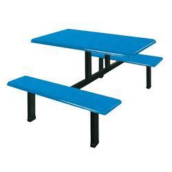 Cafeteria <b>Table</b> And Bench Set Stainless Steel 4 6 8 Person Restaurant Dining Furniture For School Staff Factory Fast Food Use - Product Image 2
