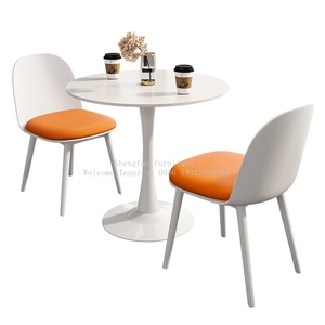 Wholesale Nordic MDF Top Coffee Shop Hotel Living Room Kitchen White Office Metal <strong>Tables</strong> Negotiation <strong>Table</strong> <strong>Tulip</strong> Dining <strong>Table</strong> - Product Image 1