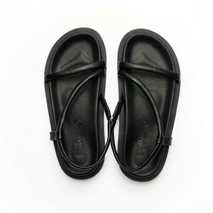 Sandales à semelle épaisse en cuir pour femmes, respirantes, confortables, à enfiler, pour l'extérieur - Product Image 4