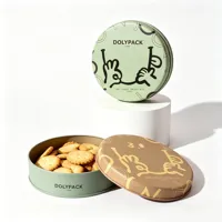 Boîte en métal décorative ronde personnalisée de grande taille pour gâteaux, biscuits et cadeaux