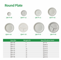 Biologisch Afbreekbare Feestborden Groentefruit Suikerriet Bagasse Dienblad Wegwerp Bagasse Plaat 7/8.6/9.5 Inch Plaat