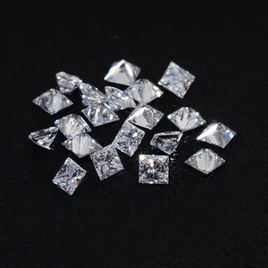 Princess Cut Loose Stone HPHT Square Shape Lab Made Synthetic Diamond