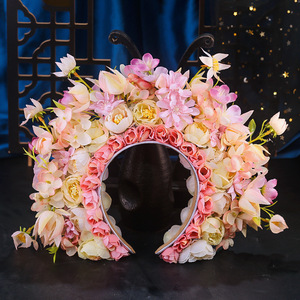 Nouvelles Coiffes Ethniques Haut de Gamme pour Femmes, Couronnes de Mariage, Couronnes de Mariée, Bandeaux <span class=keywords><strong>à</strong></span> Roses, Couronnes Artificielles - Product Image 5