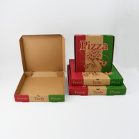 Boîte à pizza biodégradable à trois couches personnalisée, boîte d'emballage en carton ondulé avec logo personnalisé imprimé