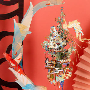 MU 3D 금속 퍼즐 모델 키트-조류 피닉스 DIY 키트에 경의를 표시 중국 궁전 퍼즐 두뇌 티저 DIY 미니어처 건물 - Product Image 6