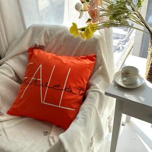 Pillowcase 100% Poly Dutch Velvet Halloween Orange <strong>letters</strong> Print Home Decor Sofa <strong>Cushion</strong> Cover - Product Image 2