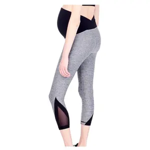 custom women active workout mesh high waist sports fitness maternity yoga leggings